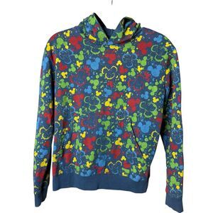 Disney Parks Mickey Mouse Head Paint Splatter Hoodie YouthXL Colorful Sweatshirt
